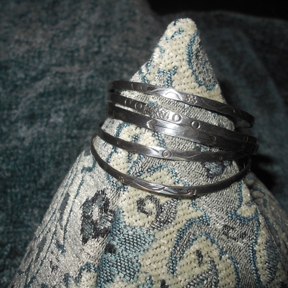 NYE (artist) Jewelry - Vtg Sterling Silver Bangle Bracelets Stack lot 5
